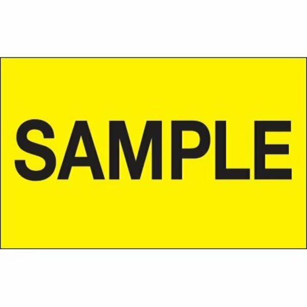 1 1/4 x 2'' - ''Sample'' Fluorescent Yellow Labels, Bsc Preferred, Mfr#: S-11412